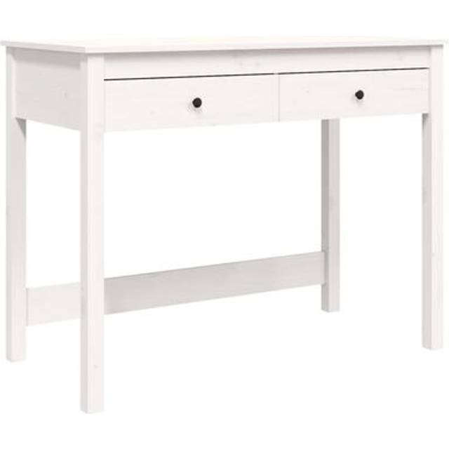 Skrivbord med lådor vit 100x50x78 cm massiv furu