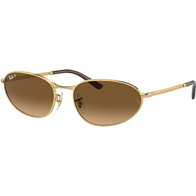 Ray - Ban Unisex RB3734  001/M2 Sunglasses Metal Gold Brown Geometric Polarized Shaded