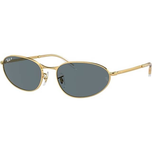 Ray - Ban Unisex RB3734  001/3R Sunglasses Metal Gold Blue Geometric Polarized Anti-glare