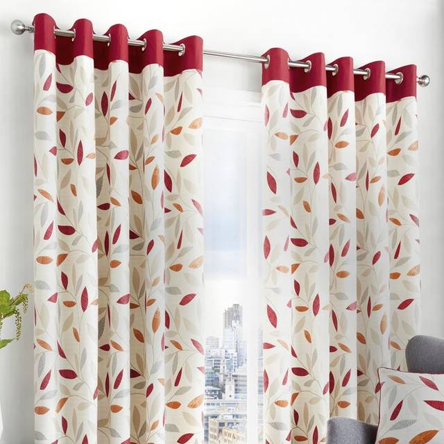 Eyelet Sheer Curtains - Red (229 W x 229 D cm)