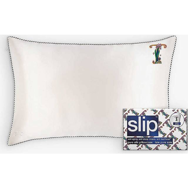 Slip T Queen Letter-embroidered Silk Pillowcase 51cm X 76cm