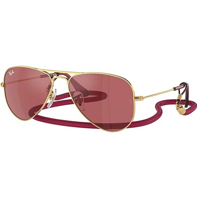 Ray - Ban Kid RJ9506S JUNIOR AVIATOR 223/B5 Sunglasses Metal Gold Red Pilot Normal Mirror