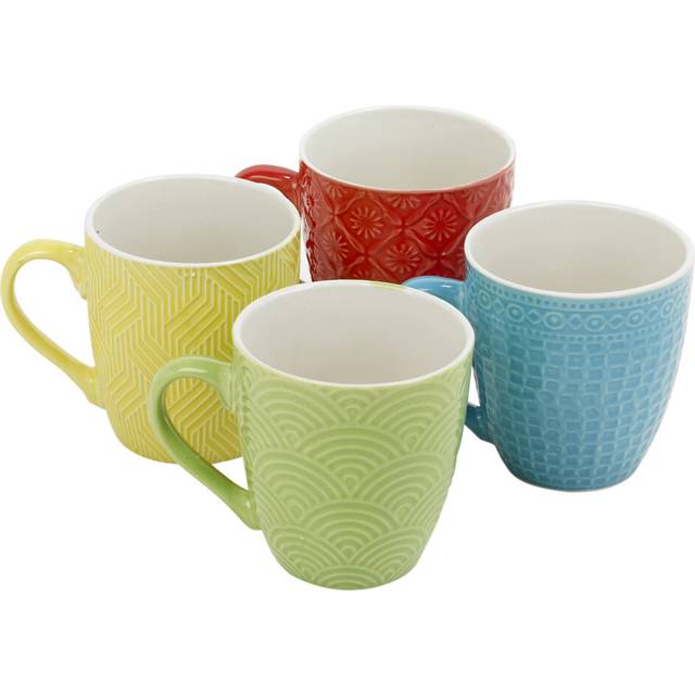 240ml Or 380ml Assorted Patterned Colour Porcelain Tea Coffee Mugs Cups Set Of 4