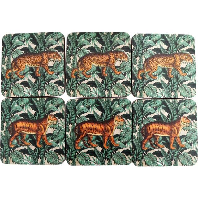 Pack of 6 stunning safari coasters for drinks coffee table mats