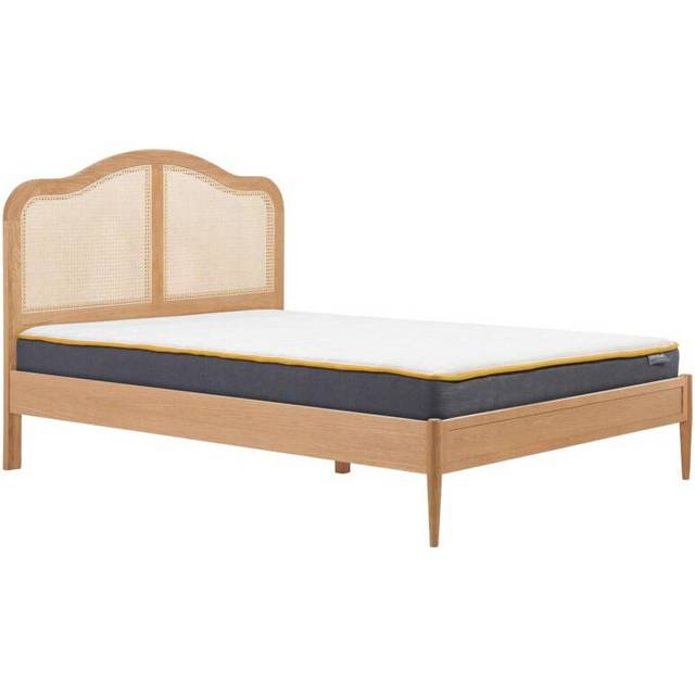 Rattan Double Bed Frame Birlea Leonie 135cm 4FT6 Oak Bedstead