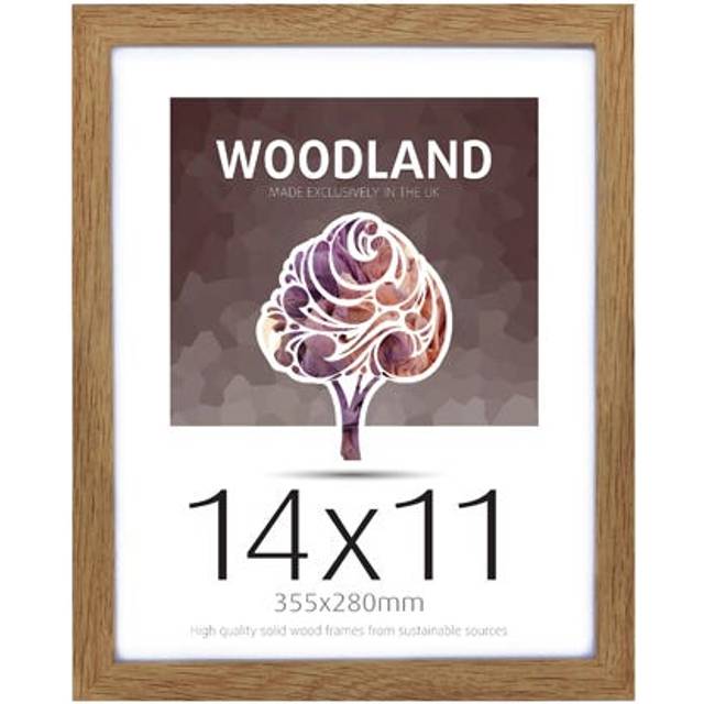 Ultimat Woodland Glass & Wood Picture Frame - Oak 14inch x 11inch - Brown