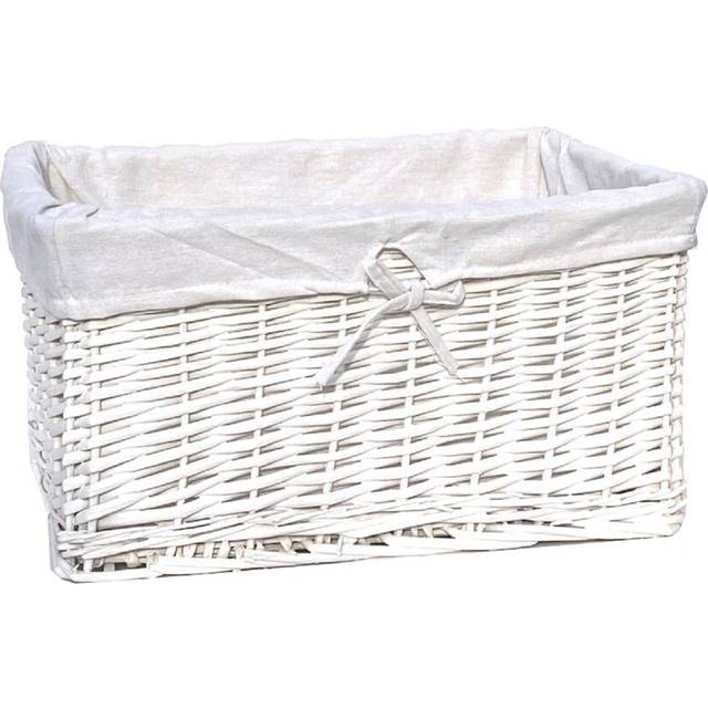 Wicker Basket - White (12cm H x 32cm W x 22cm D)