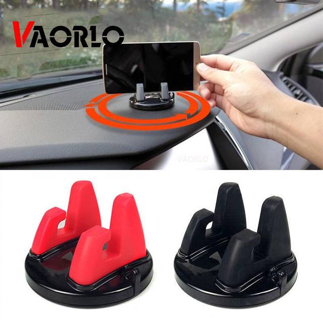 VAORLO 360 graders biltelefon GPS-hållare Skrivbordsinstrumentbräda Stickande Mobiltelefonhållare Stativfäste svart
