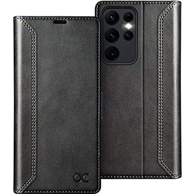 for Samsung Galaxy S23 Ultra Wallet Case,PU Leather Flip Samsung Retro Case with RFID Blocking Kickstand Card Holder Shockproof Phone Cover for Galaxy