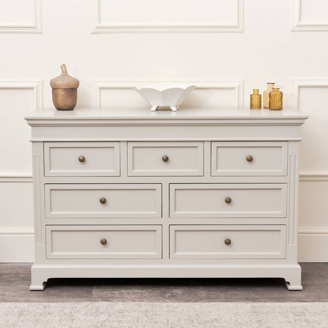 Large Grey 7 Drawer Chest of Drawers - Daventry Taupe-Grey Range Material: Furniture/Furniture Ranges/Daventry Range/Daventry Taupe-Grey Range