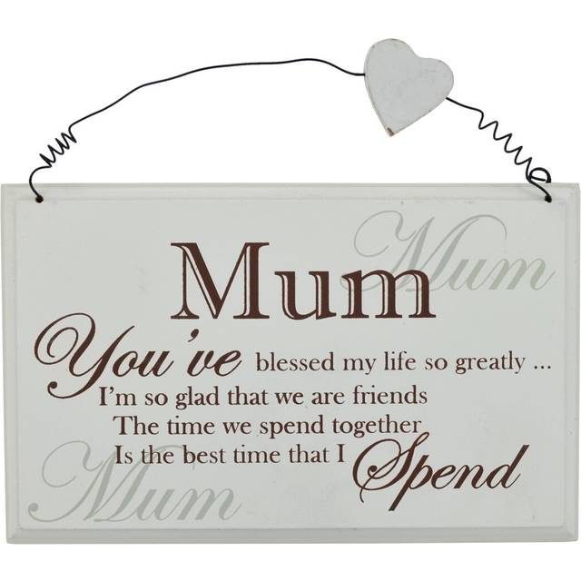 You've Blessed Mum Plaque Wall Décor - Brown;White (11.5cm H X 18.5cm W)