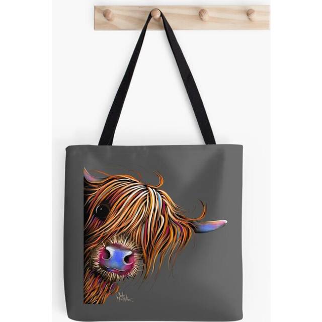 Tote Bags HiGHLaND CoW PRiNT SCoTTiSH SuGaR LuMP oN GReY Grocery for School Library Gym