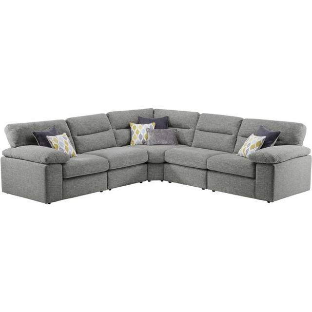 Steel Fabric Sofas - Modular 5 Seat Corner Sofa - Morgan Sectional Sofas Range - Oak Furnitureland