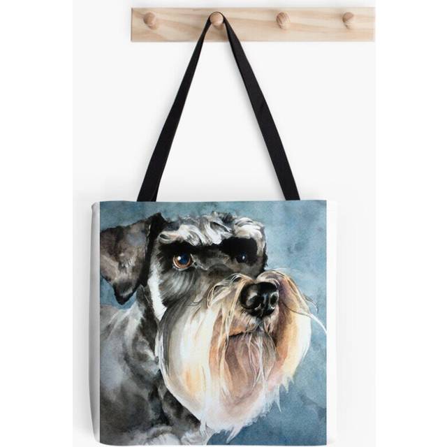 Tote Bags Otto the Miniature Schnauzer, watercolour Grocery for School Library Gym