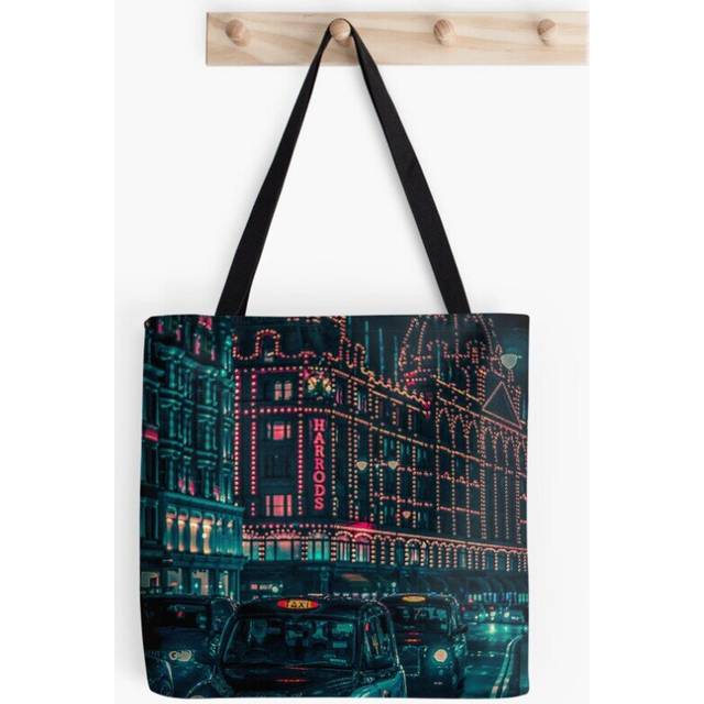 Tote Bags Harrod's by Night, Knightsbridge, London Grocery for School Library Gym