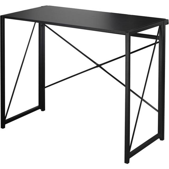 (Black) URBNLIVING Industrial-Style Wooden Table | Foldable Office Desk