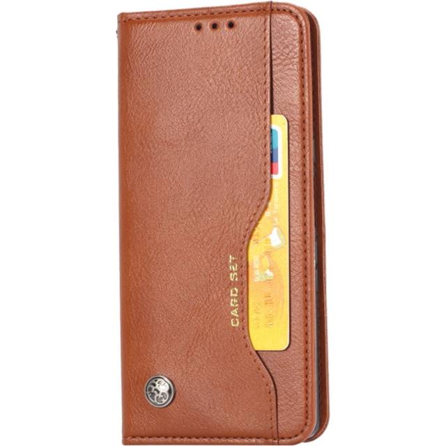 For Xiaomi Redmi Note8 Pro Knead Skin Texture Horizontal Flip Leather Case with Photo Frame & Holder & Card Slots & Wallet(Brown)