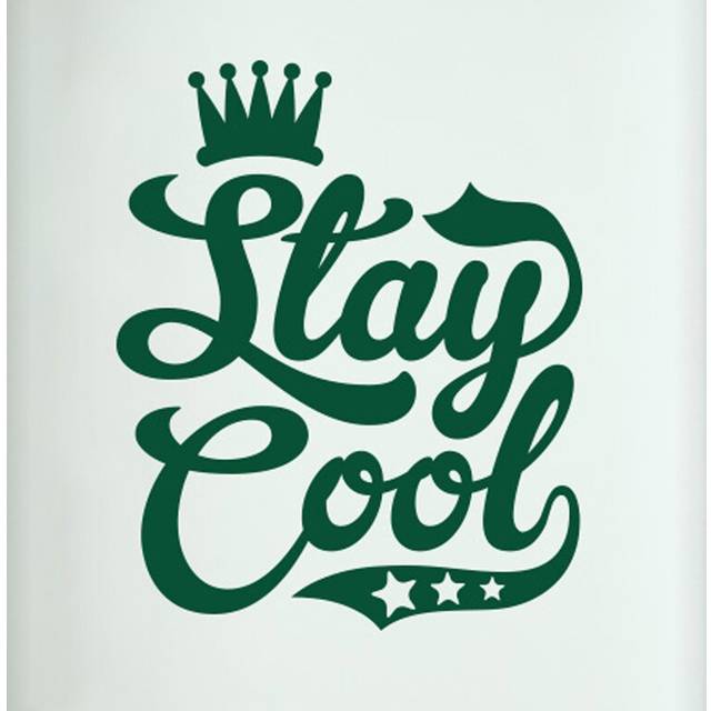 Stay Cool Door Room Wall Sticker - Dark Green (49cm H X 40cm W)