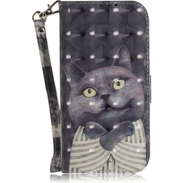 3D Colored Drawing Hug Cat Pattern Horizontal Flip Leather Case for Huawei P Smart+ 2019 , with Holder & Card Slots & Wallet