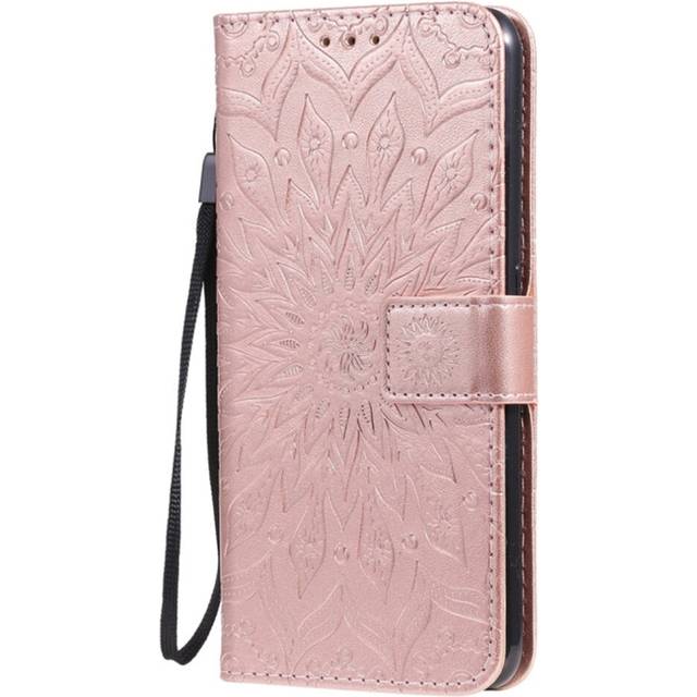 For OPPO F11 Pressed Printing Sunflower Pattern Horizontal Flip PU Leather Case with Holder & Card Slots & Wallet & Lanyard(Rose Gold)