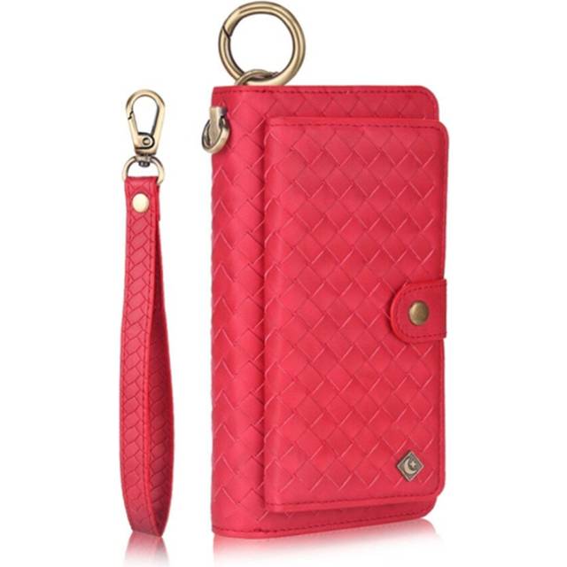 For Galaxy Note 10 POLA Multi-function Fashion Weave Magnetic Horizontal Flip Leather Case with Card Slots & Wallet & Photo Frame & Lanyard(Red)