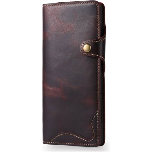 For Galaxy S9 Oil Wax Cowhide Magnetic Button Horizontal Flip Leather Case with Card Slots & Wallet