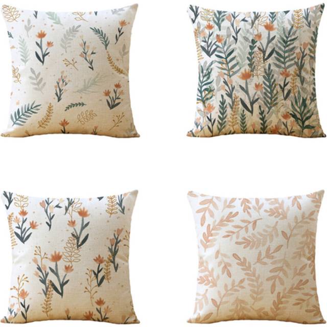 Dsport P108 4PCS 44*44cm Plant Flower Pattern Pillowcase Holiday Home Decoration Pillow Case Durable Sofa Cushion Cover