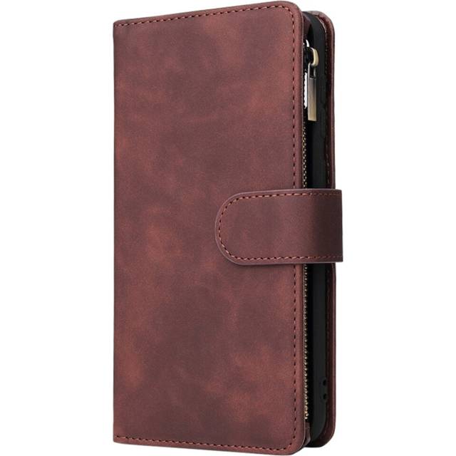 For Galaxy A50 Multifunctional Retro Frosted Horizontal Flip Leather Case with Card Slot & Holder & Zipper Wallet & Photo Frame & Lanyard(Coffee)