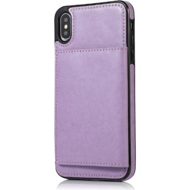 P09 Purple Magnetic Wallet Crazy Horse Print Smartphone Case for IPhone14 6.1 inch
