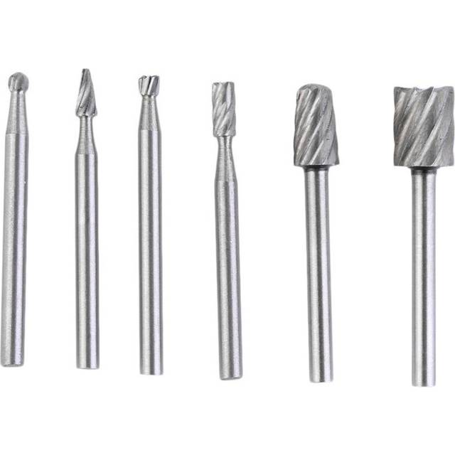 New 5pcs Black Steel Rotary Burr Set 1/4'' 6mm Shank Wood Rasp Drill Bits