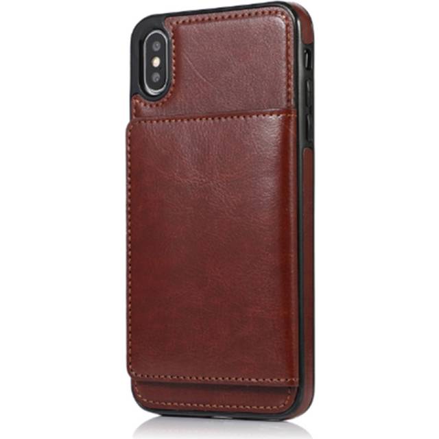 P05 Brown Magnetic Wallet Crazy Horse Print Smartphone Case for IPhone14 6.1 inch