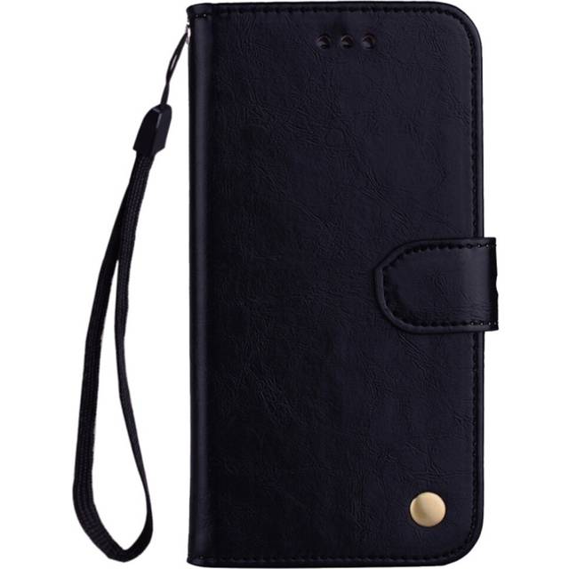 Business Style Oil Wax Texture Horizontal Flip Leather Case for Galaxy M10, with Holder & Card Slots & Wallet (Black)