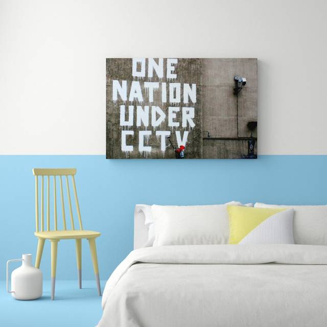 One Nation Under CCTV - Wrapped Canvas Typography Print (81.3 cm H x 121.9 cm W)