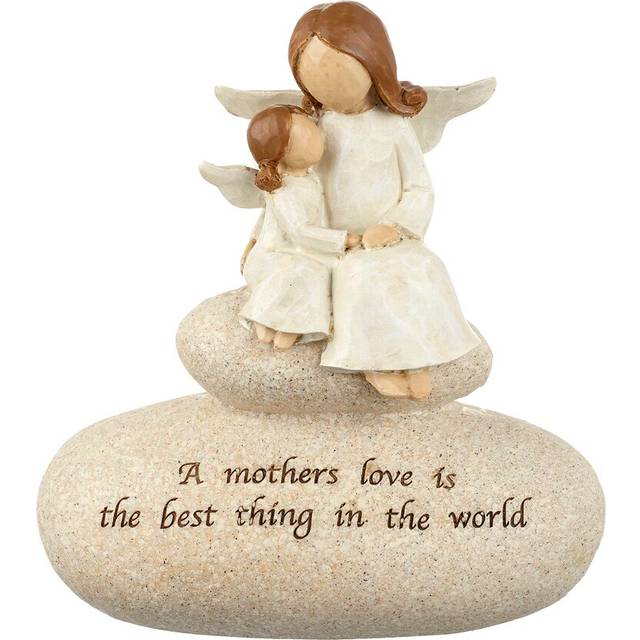 Angels on Stone Figurine (15cm H X 13cm W X 7cm D)