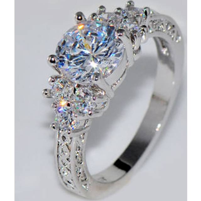 SHEIN 1PC Diamond Ring For Women Engagement Promise Wedding Band Jewelry