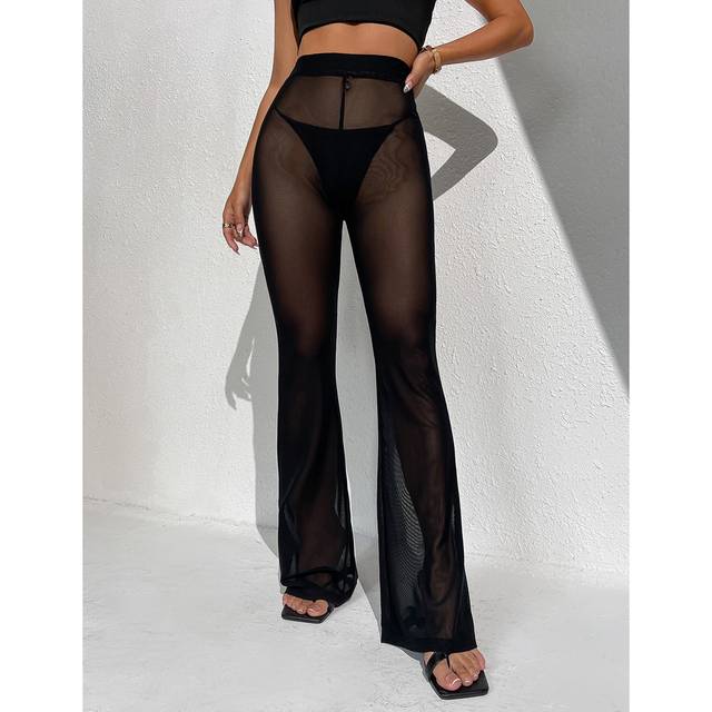 Firerie High Waist Mesh Flare Leg Trousers
