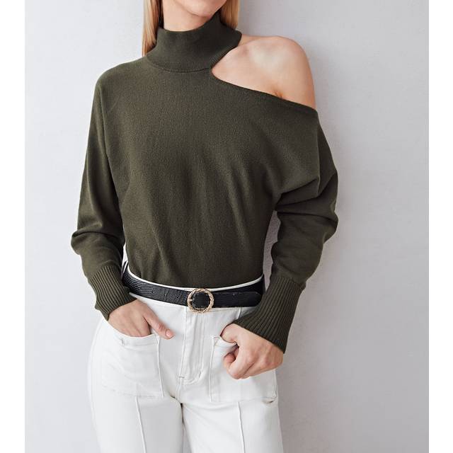 SHEIN VISCOSE ASYMMETRICAL NECK JUMPER