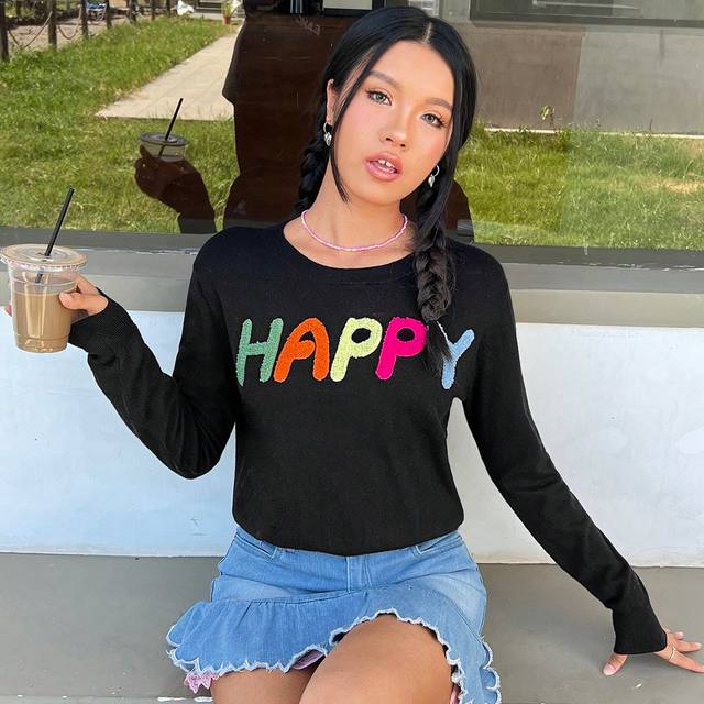 SHEIN Letter Pattern Crop Jumper