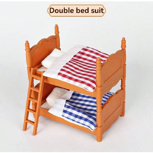 SHEIN 1pc Toy For Girls 1:12 Scale Miniature Landscape Cute Realistic Mini Furniture Bunk Beds, Family Toys,Tent For Kids,Mini Things>Miniatures For Teenage