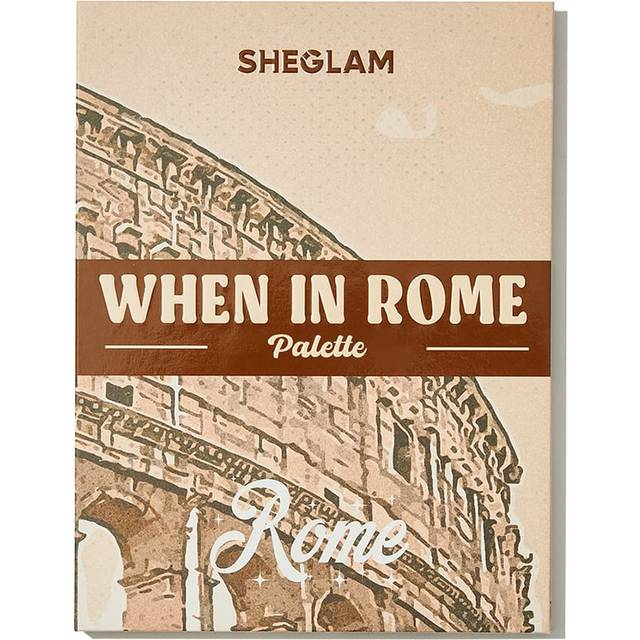 SHEGLAM When In Rome Palette 23-Clolor Shimmer Glitter Matte Eyeshadow Palette Rose Neutral Tone Pearlescent Shimmer Long Lasting High Pigment Smooth Blendabl