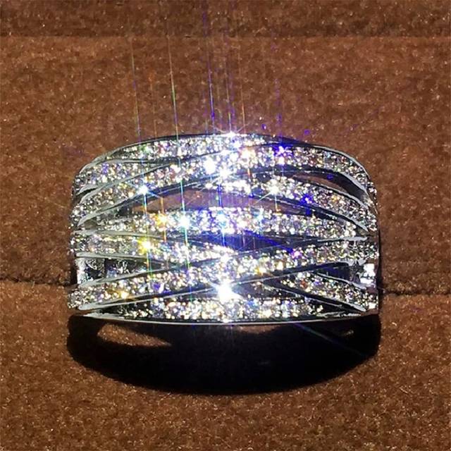 SHEIN 1 PC Luxury Cubic Zirconia Ring For Women For Valentine&#39;s Day Gift Wedding Anniversary Party Jewelry Valentines,Mom,Mother,Mother&#39;s Day,Gift