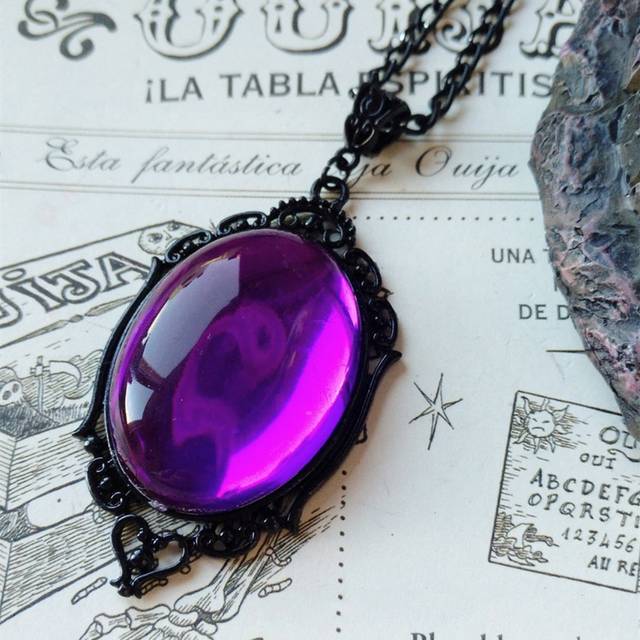 SHEIN Gothic Style Vintage Crystal Mirror Pendant Necklace With Large Star For Magic Jewelry, Unisex