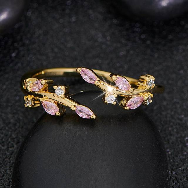 SHEIN 1pc Adjustable Open Ring Embellished With Pink For Mother&#39;s Day, Wedding Gift