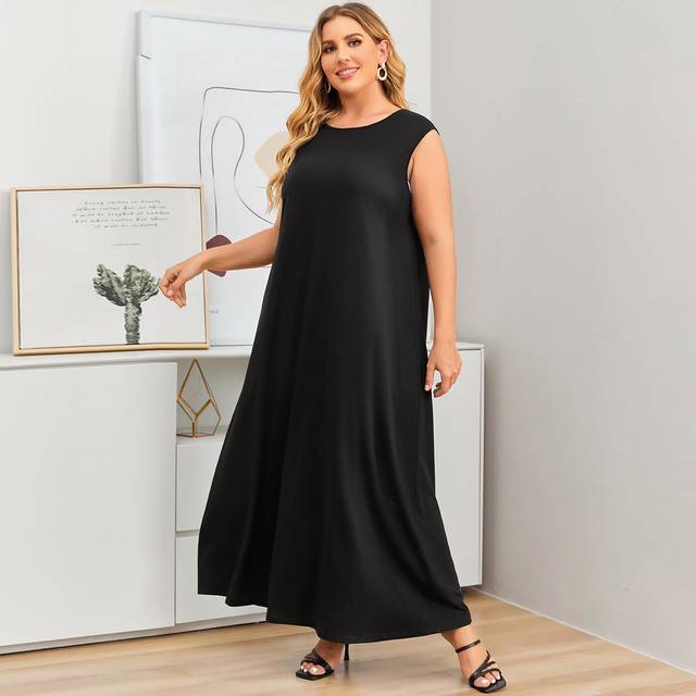 Mulvari Plus Solid Maxi Tank Dress