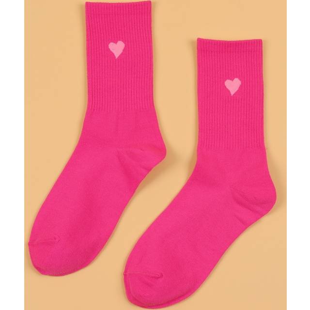 SHEIN Heart Print Crew Socks