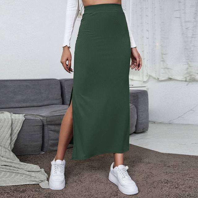 SHEIN Solid Split Side Skirt