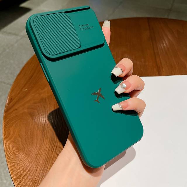 SHEIN Fashionable New Metal Airplane Logo Anti-Drop Phone Case Protective Cover Suitable For IPhone11/12/13/14/15/16 PROMAX
