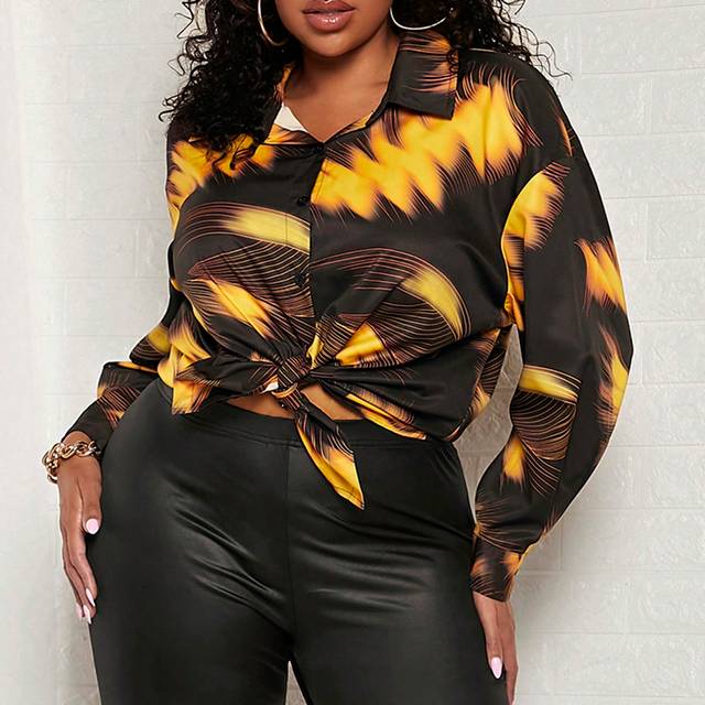 Slaydiva Plus Tie Dye Button Front Shirt
