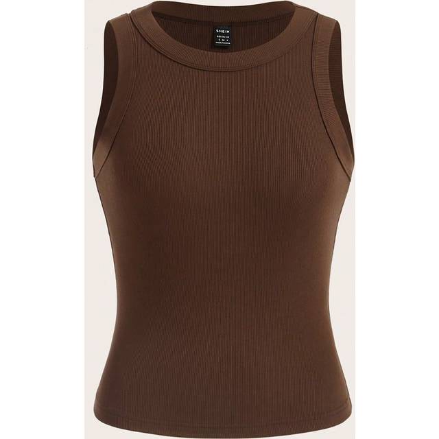 SHEIN Solid Ribbed Knit Tank Top