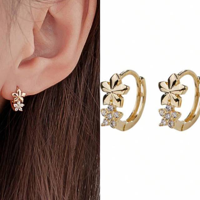 BALMORA 1 Pair Of Cute And Versatile 925 Sterling Silver Star Zirconia Flower Earrings As A Birthday Gift For Women